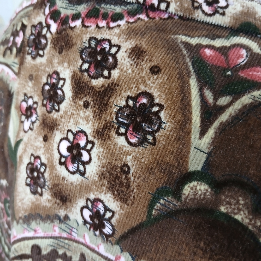 Vintage Larry Levine Woman 18W Brown Paisley Corduroy Blazer Jacket Stretch - Picture 6 of 15